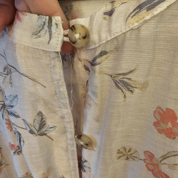 J.Jill XLP Linen Lyocell Blend Floral Tunic Top Sheer - Picture 11 of 15